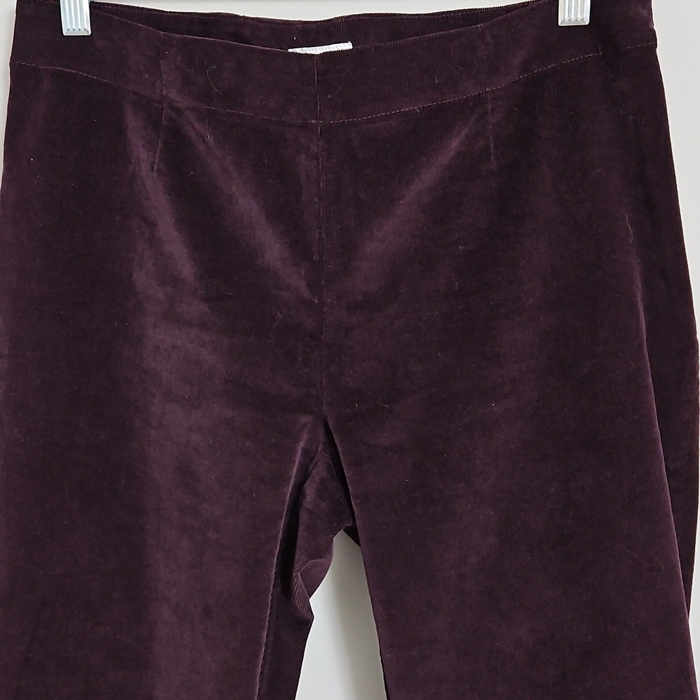 J.Jill Corduroy Burgundy Side Zip Flat Front Pants Size 8 - Picture 6 of 12